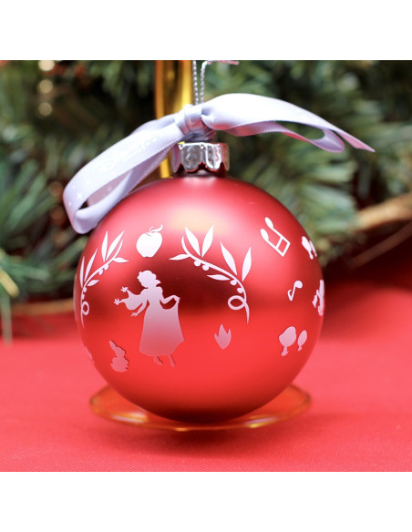 Set of 2 Snow White Christmas baubles