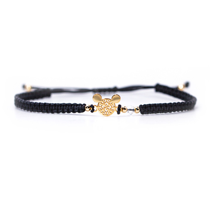 Bracelet noir Mickey