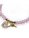 Bracelet Pearl Heart Key Pink