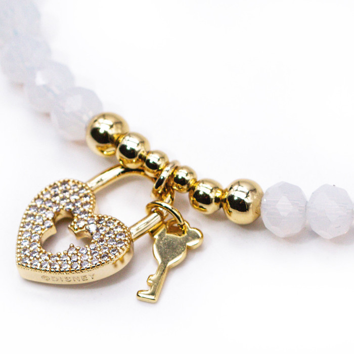 Bracelet Clé Coeur en perles