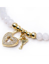Bracelet Clé Coeur en perles