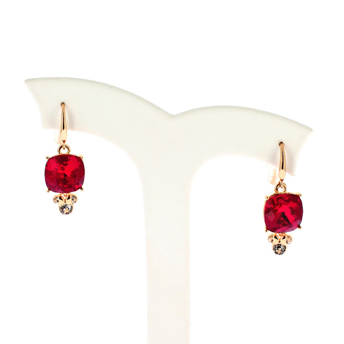 Boucles d'oreilles Minnie rubis rouge