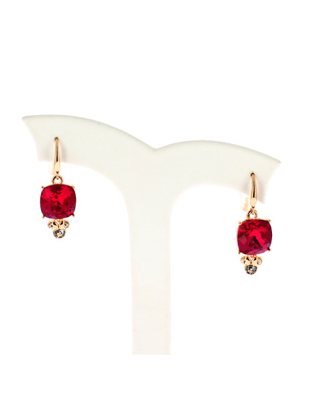 Boucles d'oreilles Minnie rubis rouge