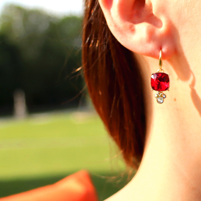 Boucles d'oreilles Minnie rubis rouge