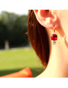 Boucles d'oreilles Minnie rubis rouge