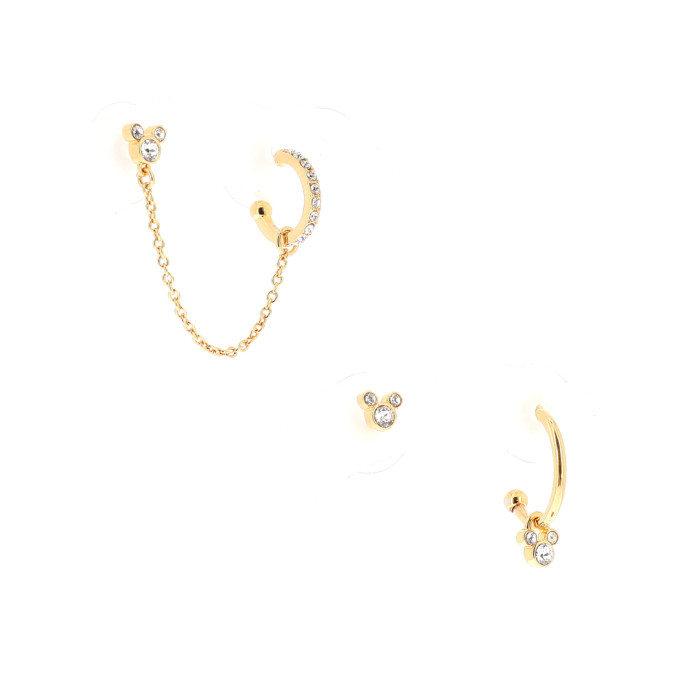 Set of 3 white Mickey earrings