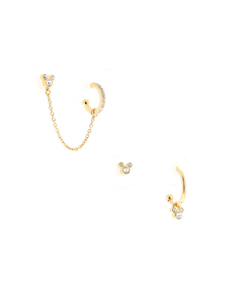 Set of 3 white Mickey earrings