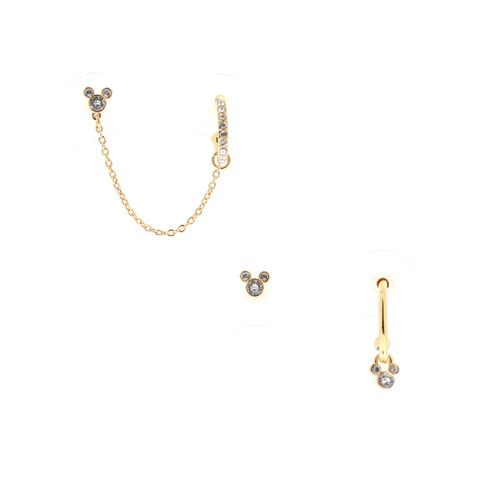 Set of 3 white Mickey earrings