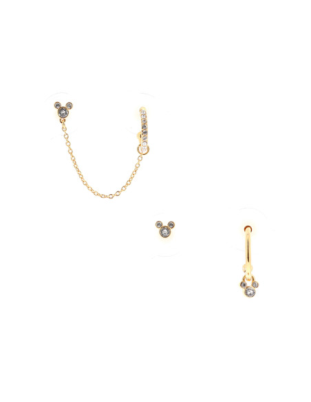 Set of 3 white Mickey earrings