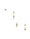 Set of 4 white Mickey earrings