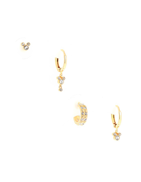 Set de 4 boucles d'oreilles blanc Mickey
