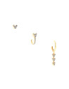 Set of 3 Mickey sapphire earrings