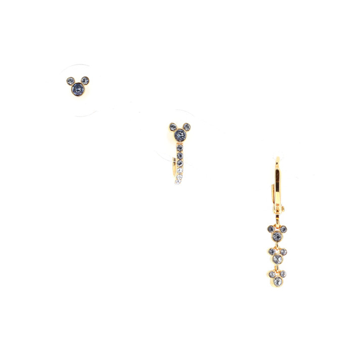 Set de 3 boucles d'oreilles saphire Mickey