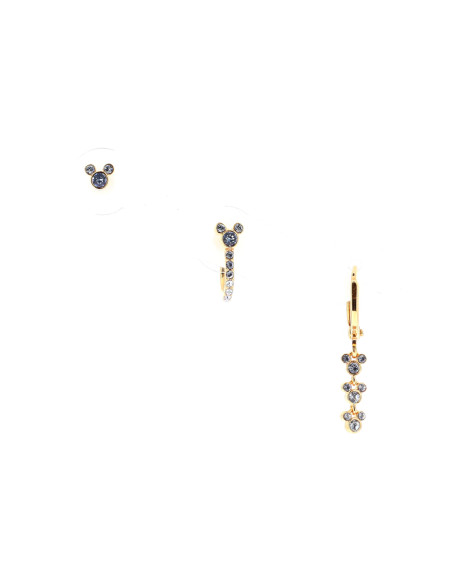 Set de 3 boucles d'oreilles saphire Mickey