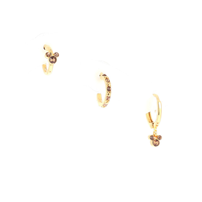 Set de 3 boucles d'oreilles rose Mickey