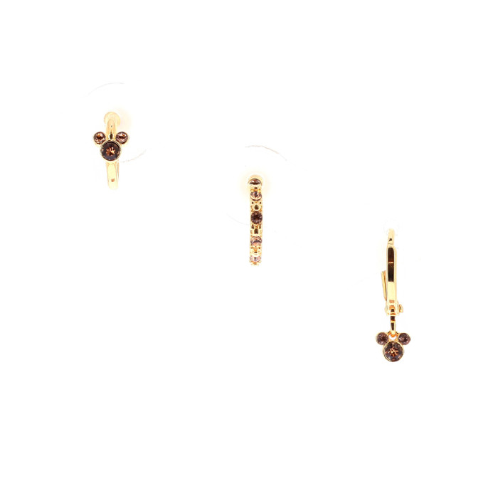Set de 3 boucles d'oreilles rose Mickey
