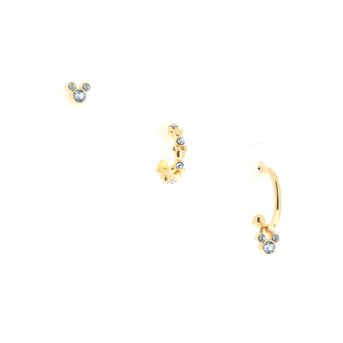 Set de 3 boucles d'oreilles aqua Mickey