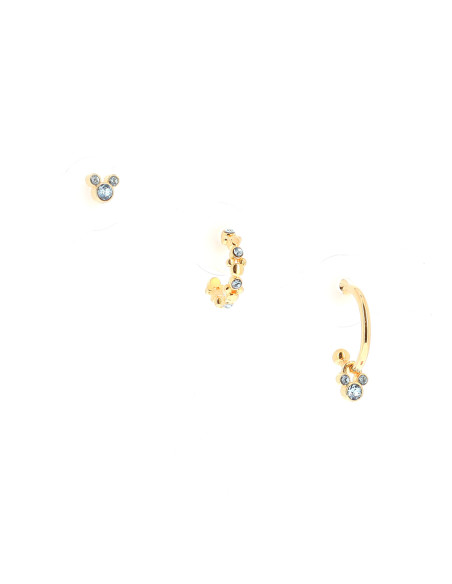Set de 3 boucles d'oreilles aqua Mickey