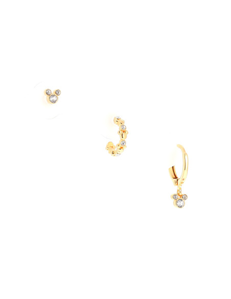 Set of 3 white Mickey earrings