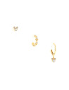 Set of 3 white Mickey earrings