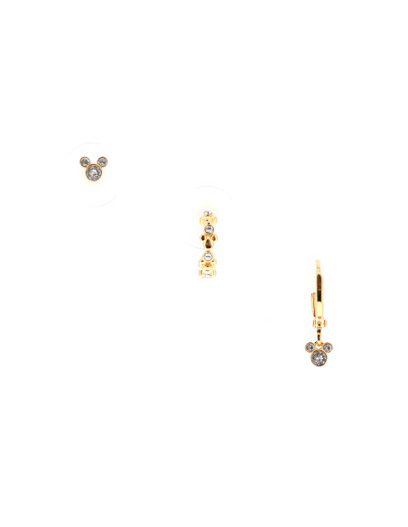 Set of 3 white Mickey earrings