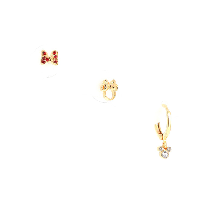Set of 3 red Mickey earrings