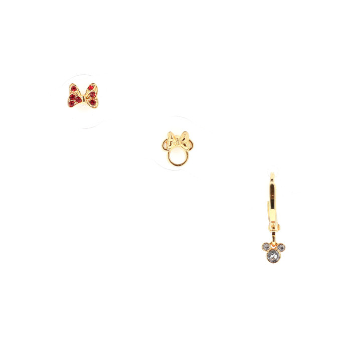 Set of 3 red Mickey earrings