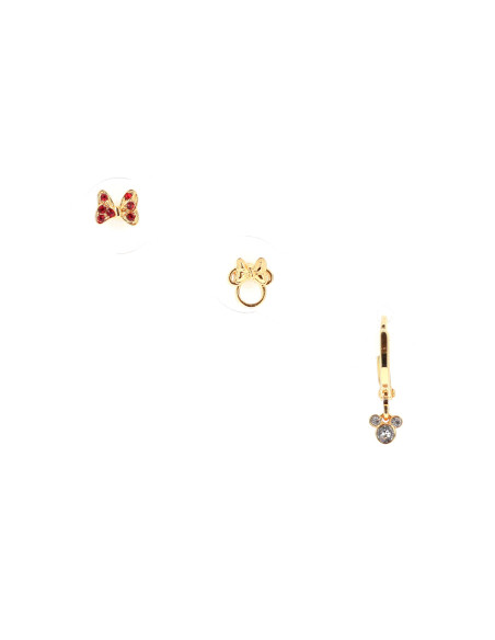 Set of 3 red Mickey earrings