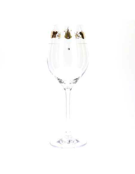 Wine glass with Mickey and Minnie motif