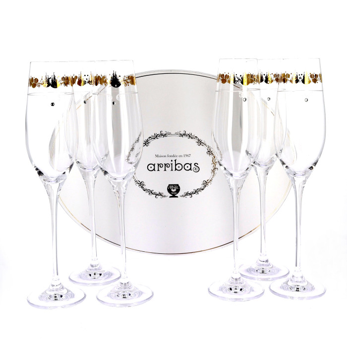 Box of 6 flutes decorated with...