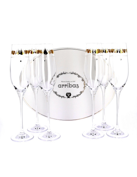 Box of 6 flutes decorated with Mickey, Minnie and Disneyland Paris Castle