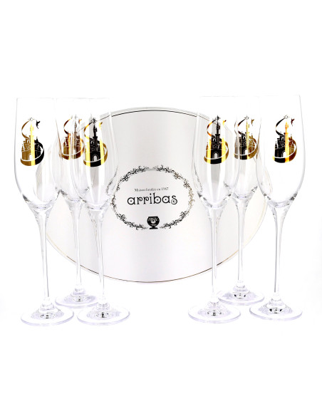 Box of 6 flutes decorated with Tinker Bell and Disneyland Paris Castle