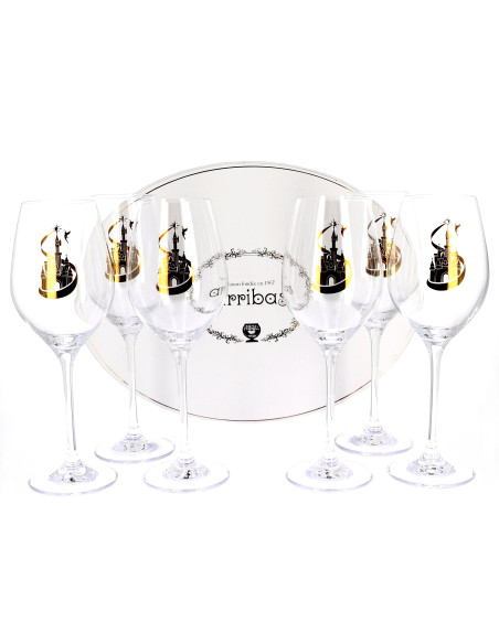 Set of 6 wine glasses decorated with Tinkerbell and Disneyland Paris Castle