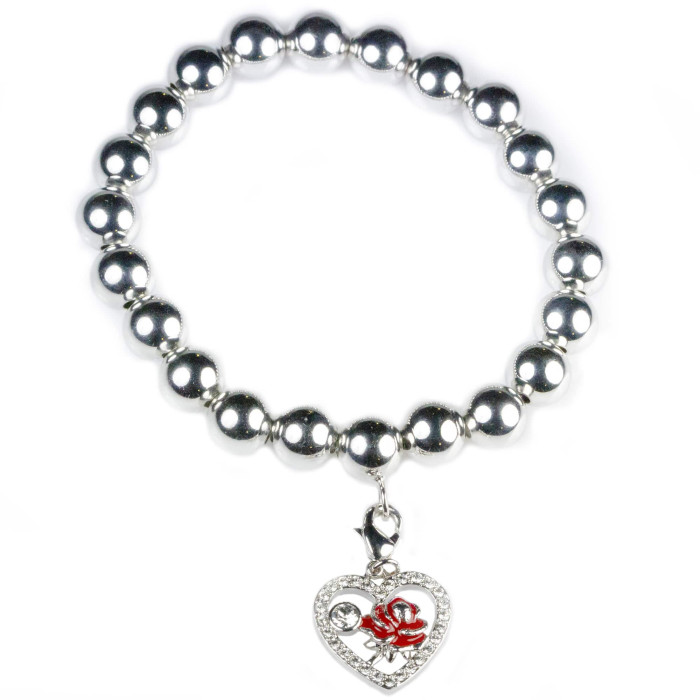 Bracelet "perle" avec Rose Belle et la Bête