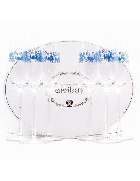 Box of 6 flutes Stitch blue pattern