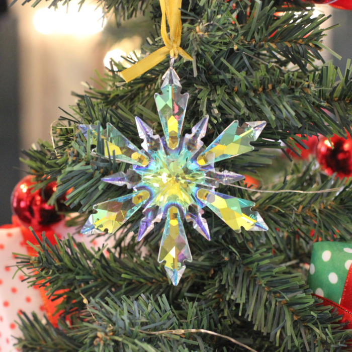 Iridescent Frozen Snowflake Ornament