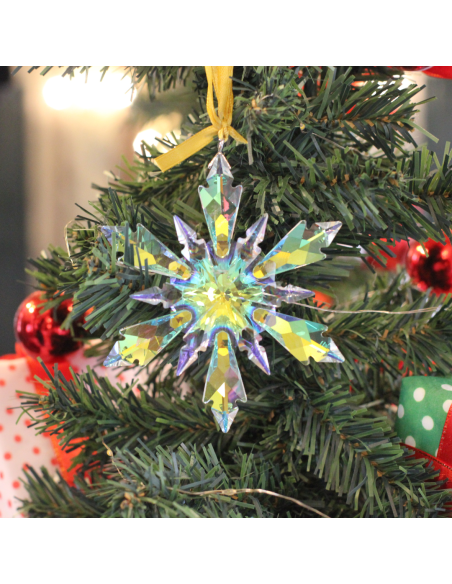 Ornement Flocon Reine des Neiges irisé