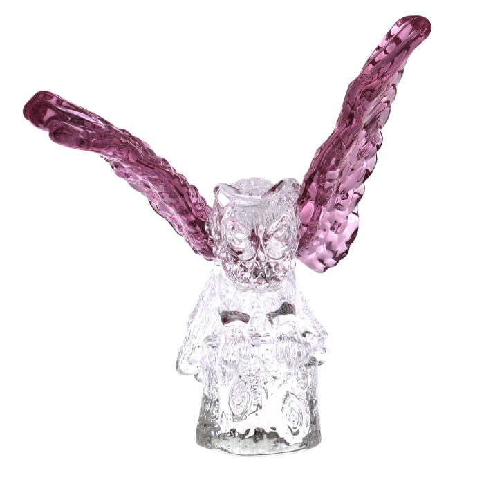 Owl with pink wings