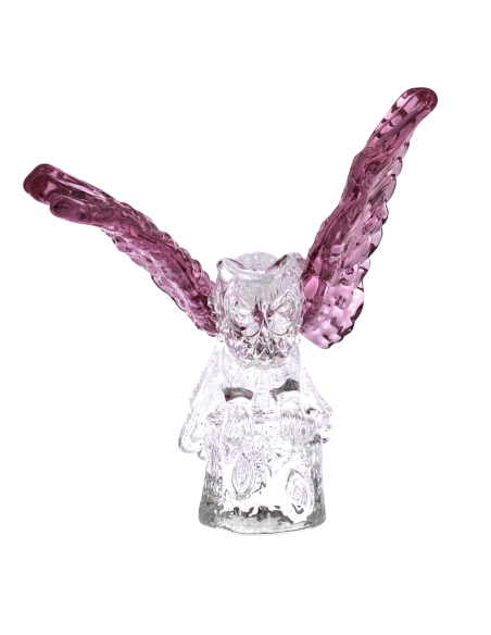 Owl with pink wings