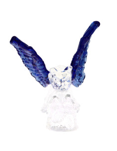 Owl with blue wings