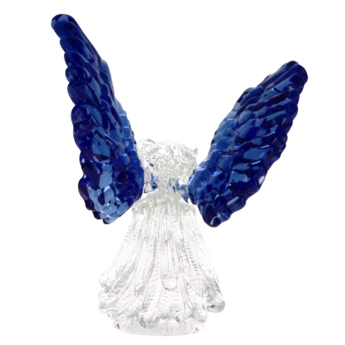 Owl with blue wings