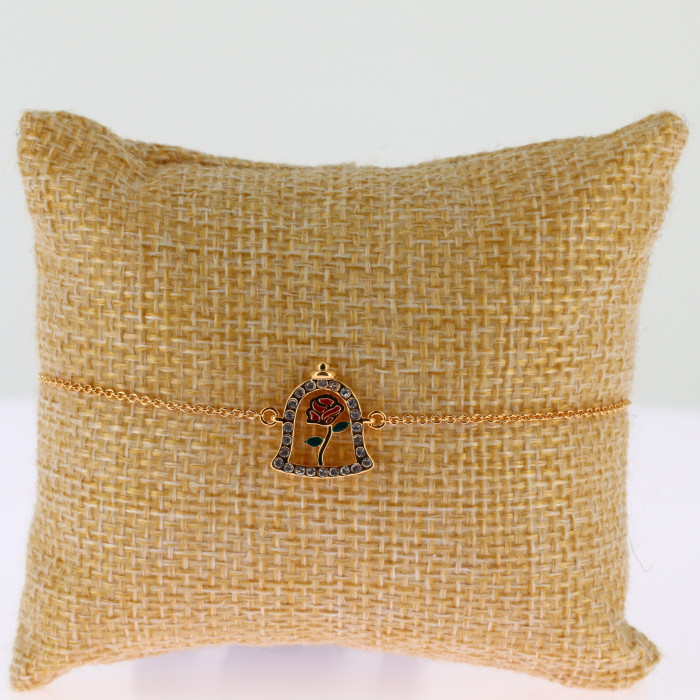 Bracelet Belle et la Bête Rose sous Dôme