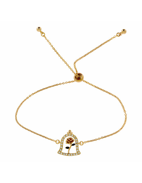 Bracelet Belle et la Bête Rose sous Dôme