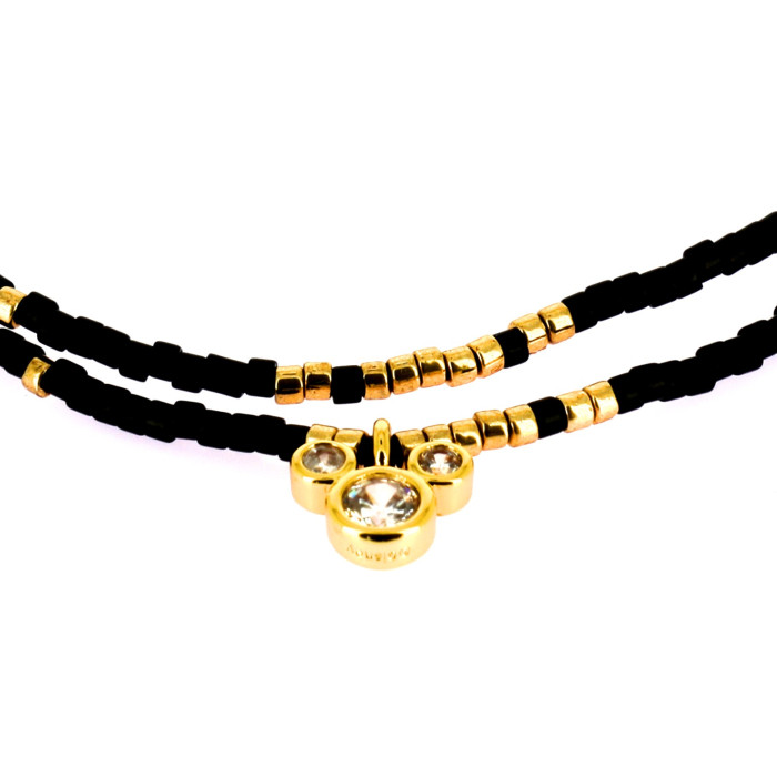 Double Bracelet Mickey Noir