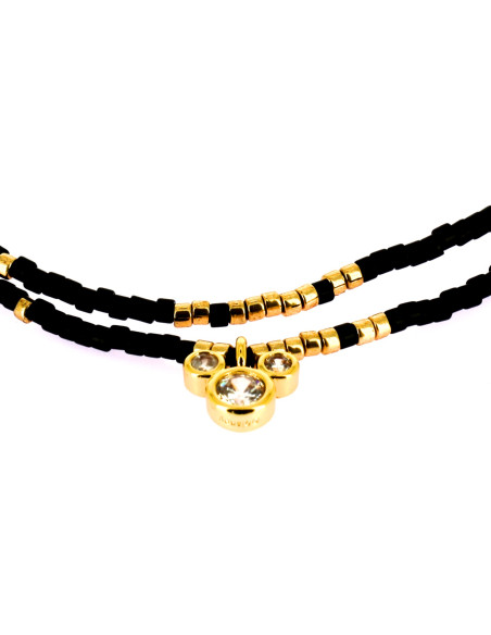 Mickey Black Double Bracelet