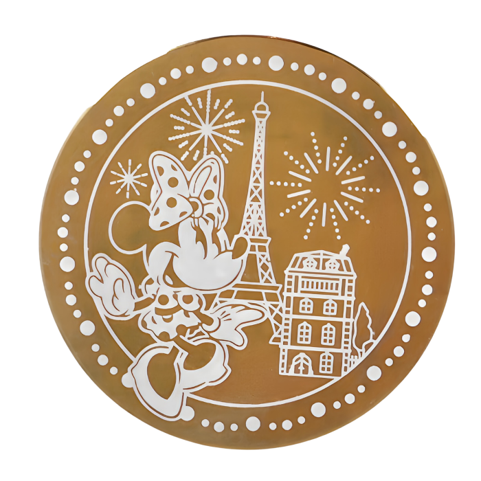 Pièce en verre Minnie avec la Tour Eiffel