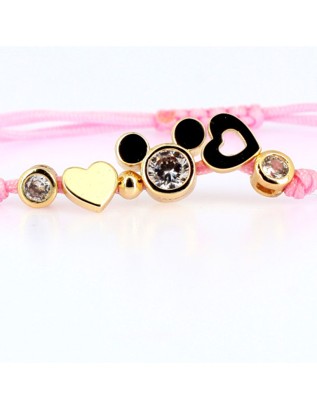 Bracelet Rose Mickey avec cœur
