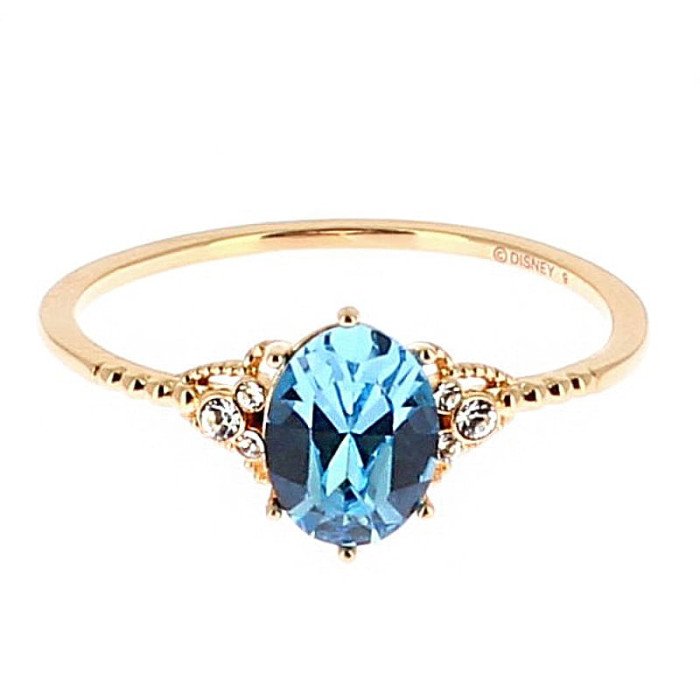 Mickey Aqua gold ring