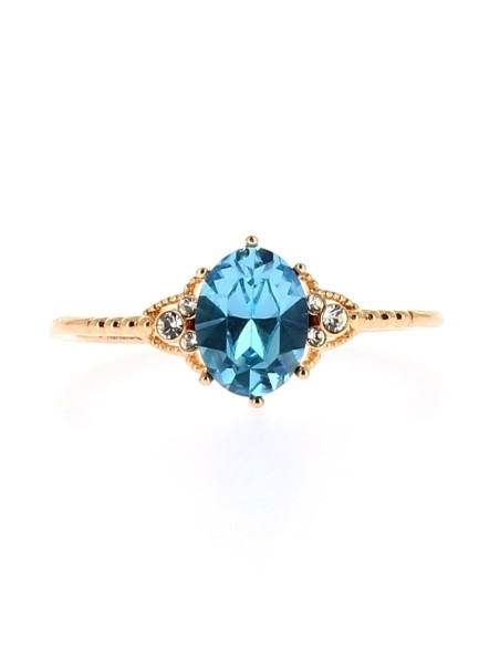 Mickey Aqua gold ring