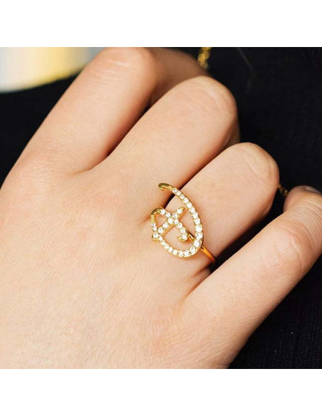 Bague "D" Disney doré